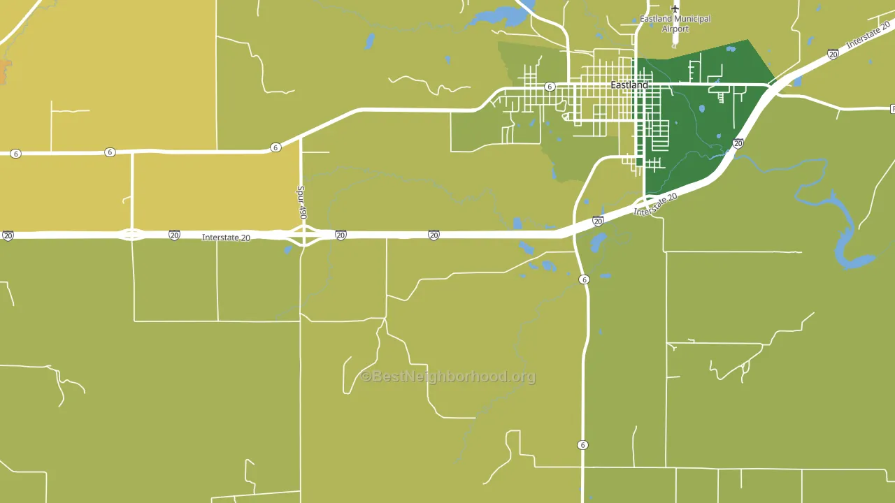 Mangum, TX block-group voter-turnout map