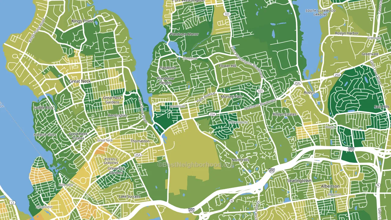 Manhasset, NY block-group voter-turnout map
