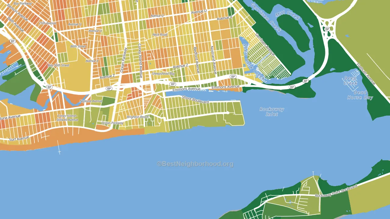 Manhattan Beach, Brooklyn, NY block-group voter-turnout map