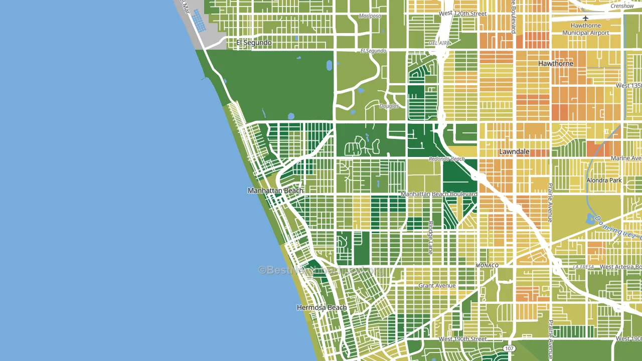 Manhattan Beach, CA block-group voter-turnout map