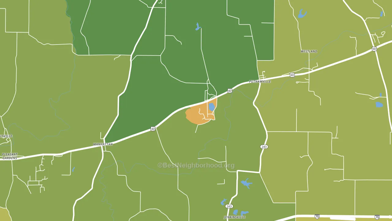 Manhattan, IN block-group voter-turnout map