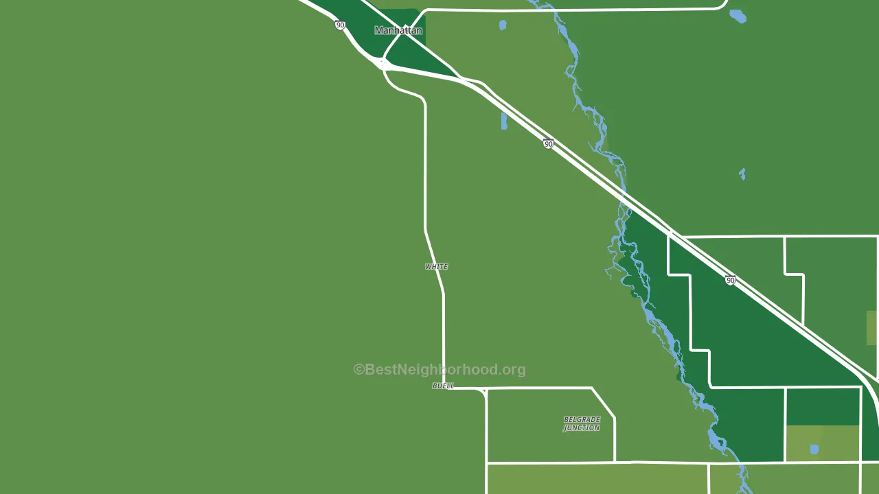 Manhattan, MT block-group voter-turnout map