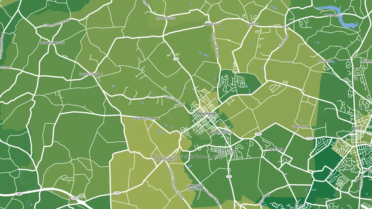 Manheim, PA block-group voter-turnout map