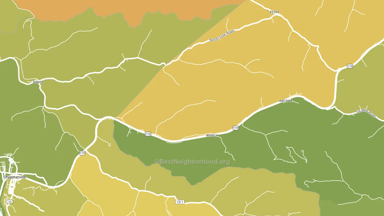 Manila, WV block-group voter-turnout map