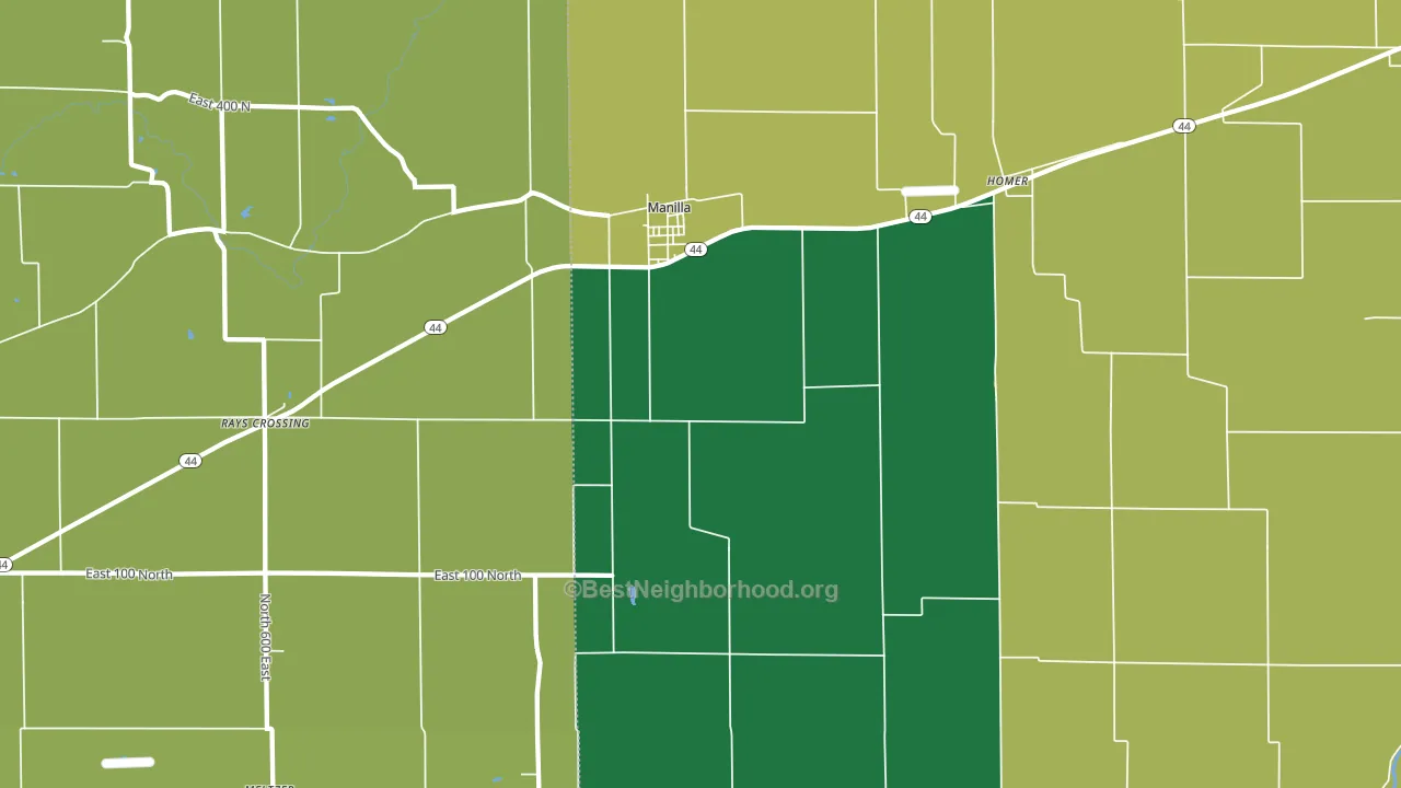 Manilla, IN block-group voter-turnout map