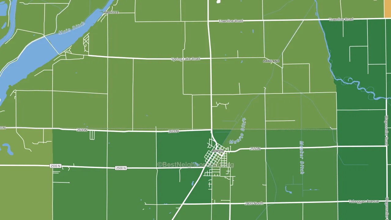 Manito, IL block-group voter-turnout map