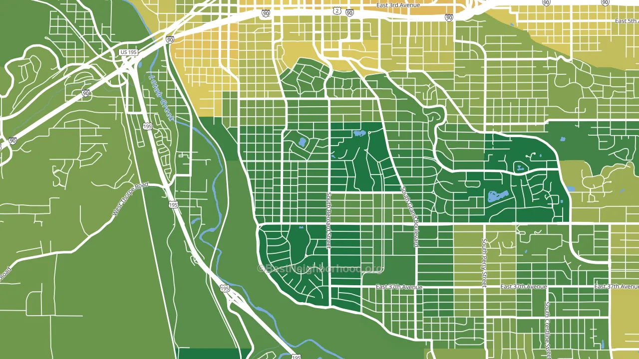 Manitocannon Hill, Spokane, WA block-group voter-turnout map