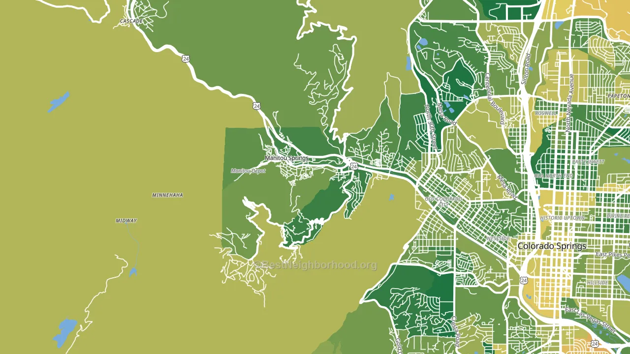 Manitou Springs, CO block-group voter-turnout map