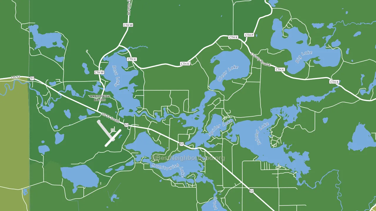 Manitowish Waters, WI block-group voter-turnout map