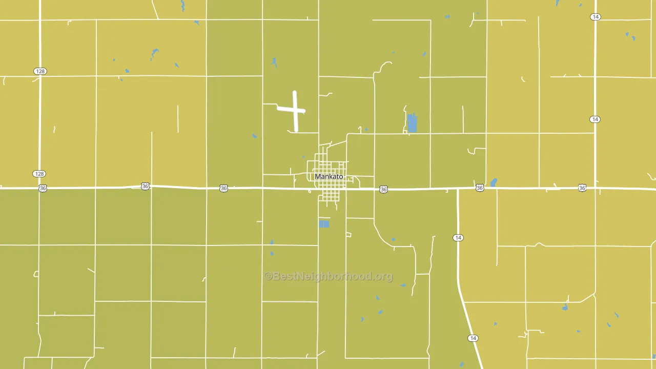 Mankato, KS block-group voter-turnout map