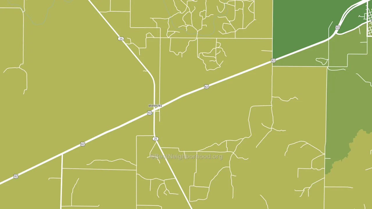 Mankins, TX block-group voter-turnout map