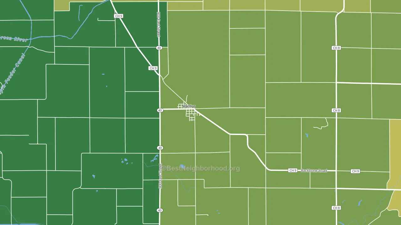 Manlius, IL block-group voter-turnout map