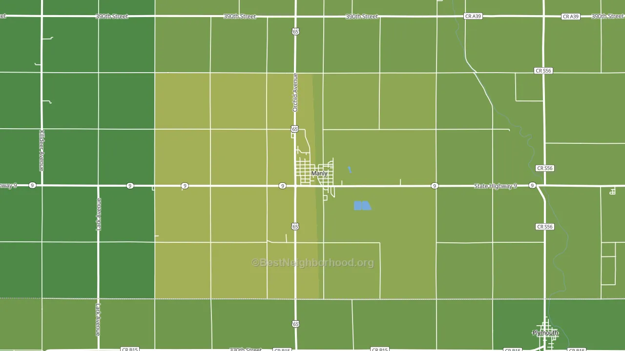 Manly, IA block-group voter-turnout map