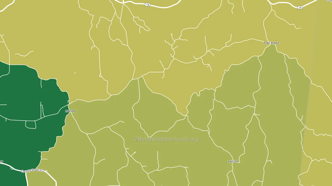 Mannassa, MS block-group voter-turnout map