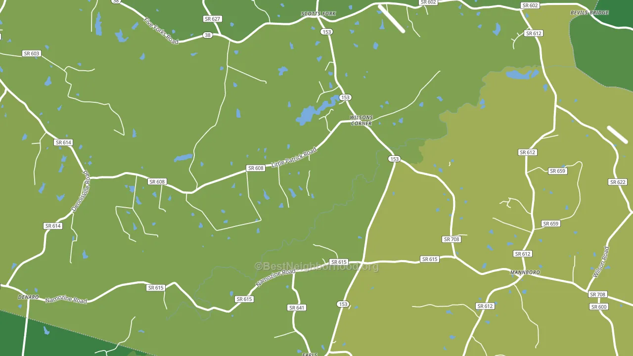 Mannboro, VA block-group voter-turnout map