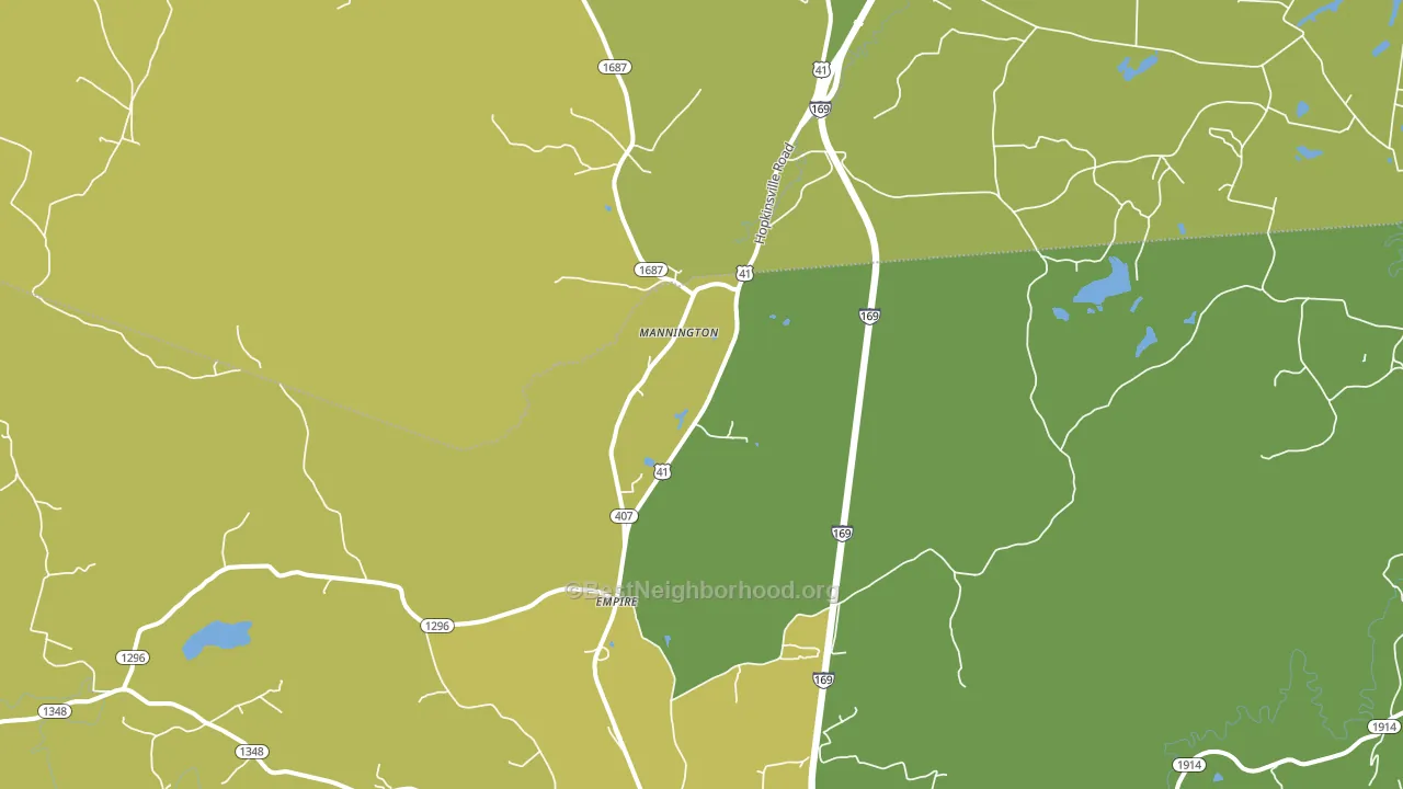 Mannington, KY block-group voter-turnout map