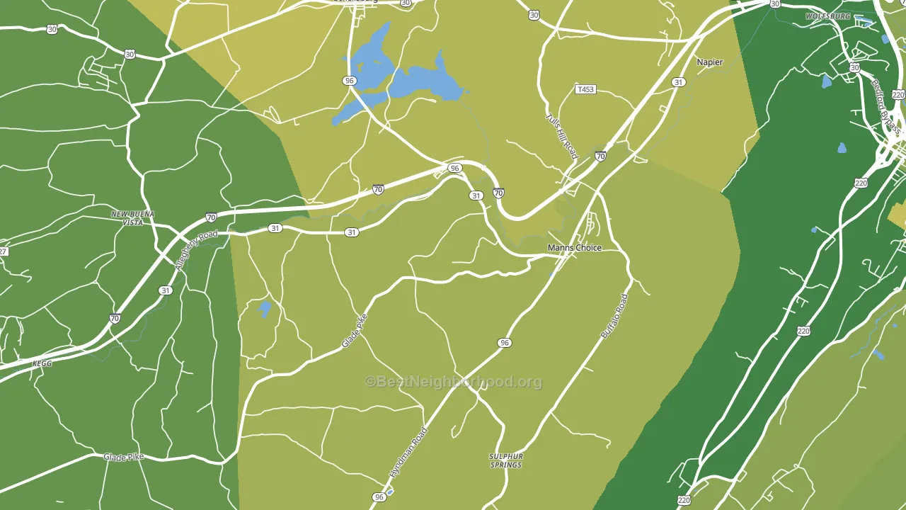 Manns Choice, PA block-group voter-turnout map