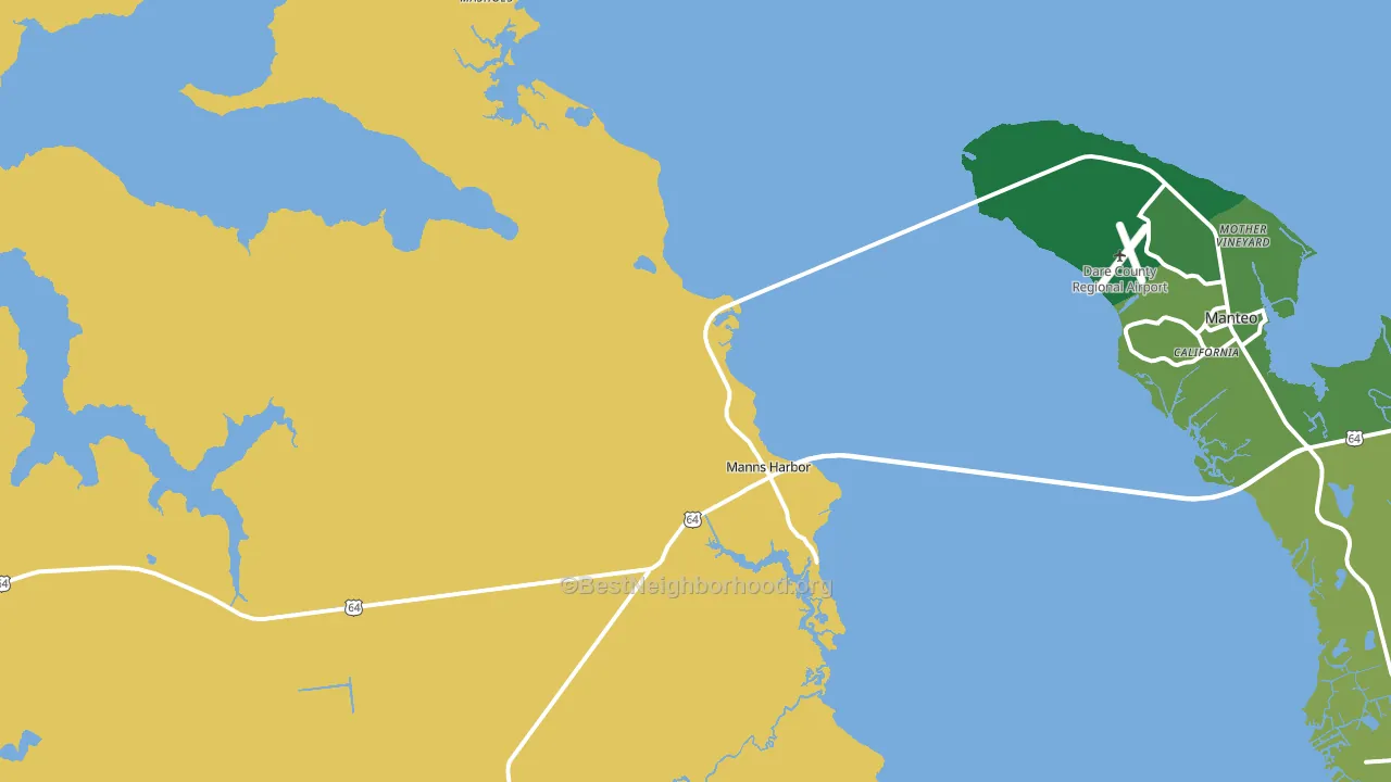 Manns Harbor, NC block-group voter-turnout map