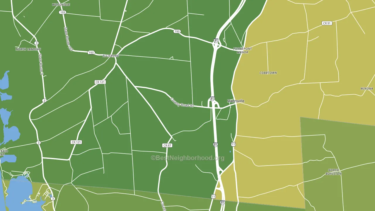 Mannsville, NY block-group voter-turnout map