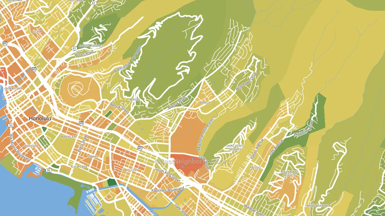 Manoa, Honolulu, HI block-group voter-turnout map