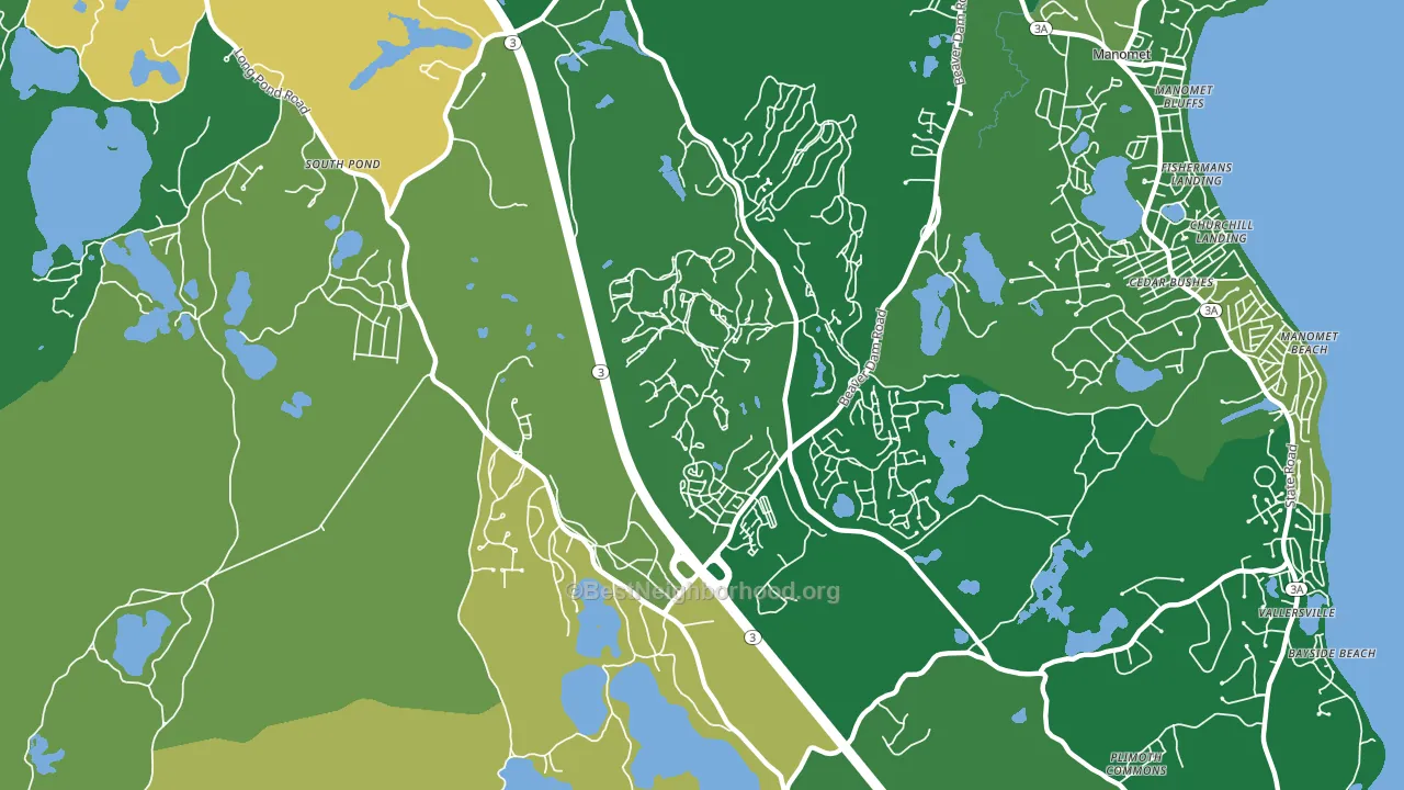 Manomet, MA block-group voter-turnout map