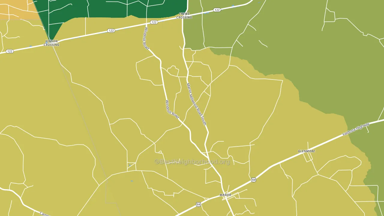 Manor, GA block-group voter-turnout map