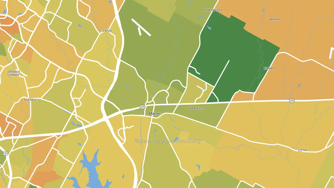 Manor, TX block-group voter-turnout map