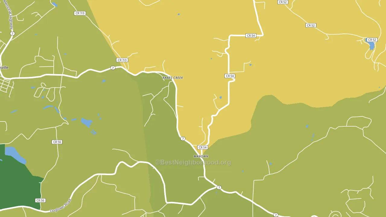Manown, WV block-group voter-turnout map