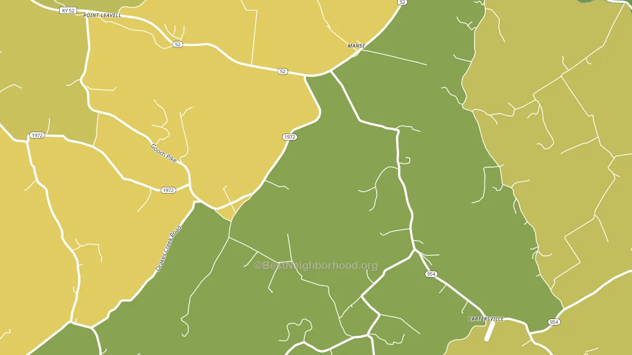 Manse, KY block-group voter-turnout map