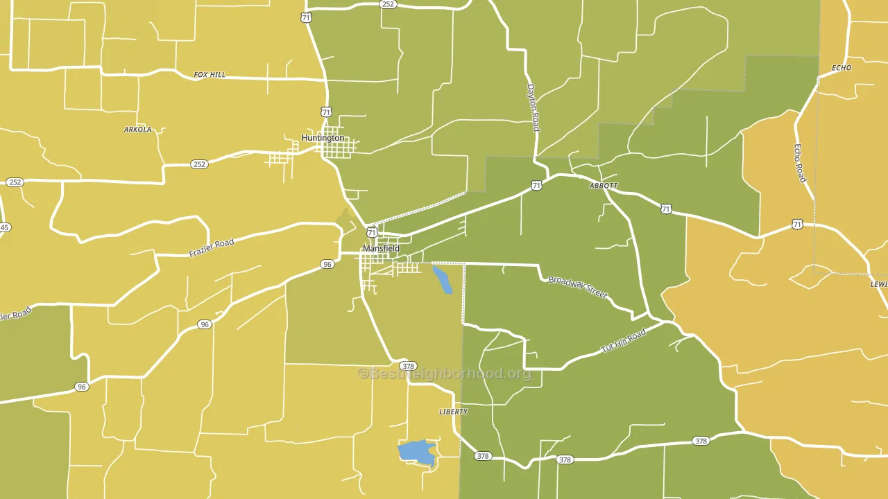 Mansfield, AR block-group voter-turnout map