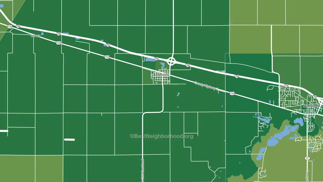 Mansfield, IL block-group voter-turnout map