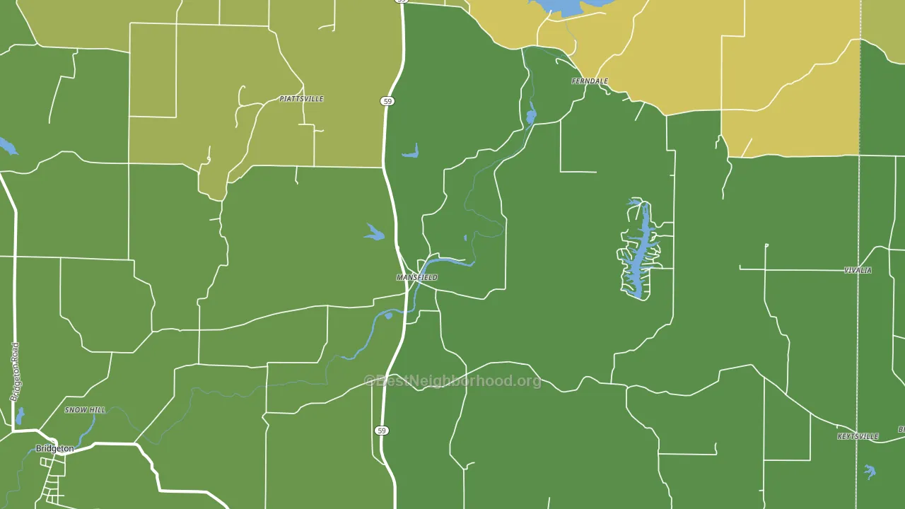 Mansfield, IN block-group voter-turnout map