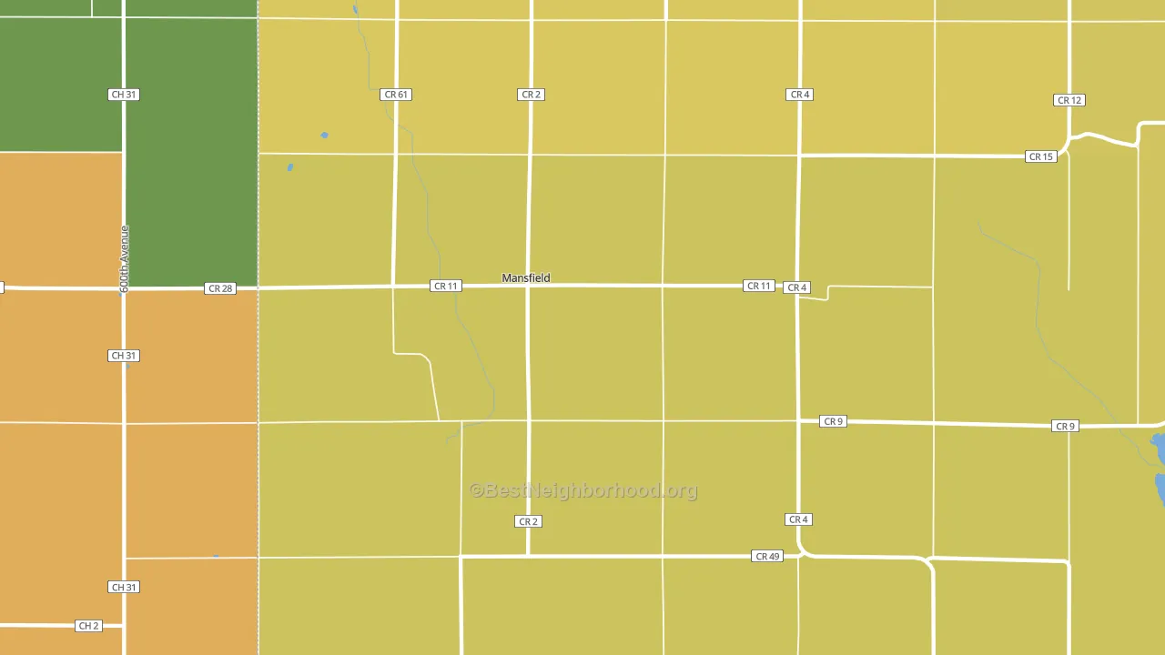 Mansfield, MN block-group voter-turnout map