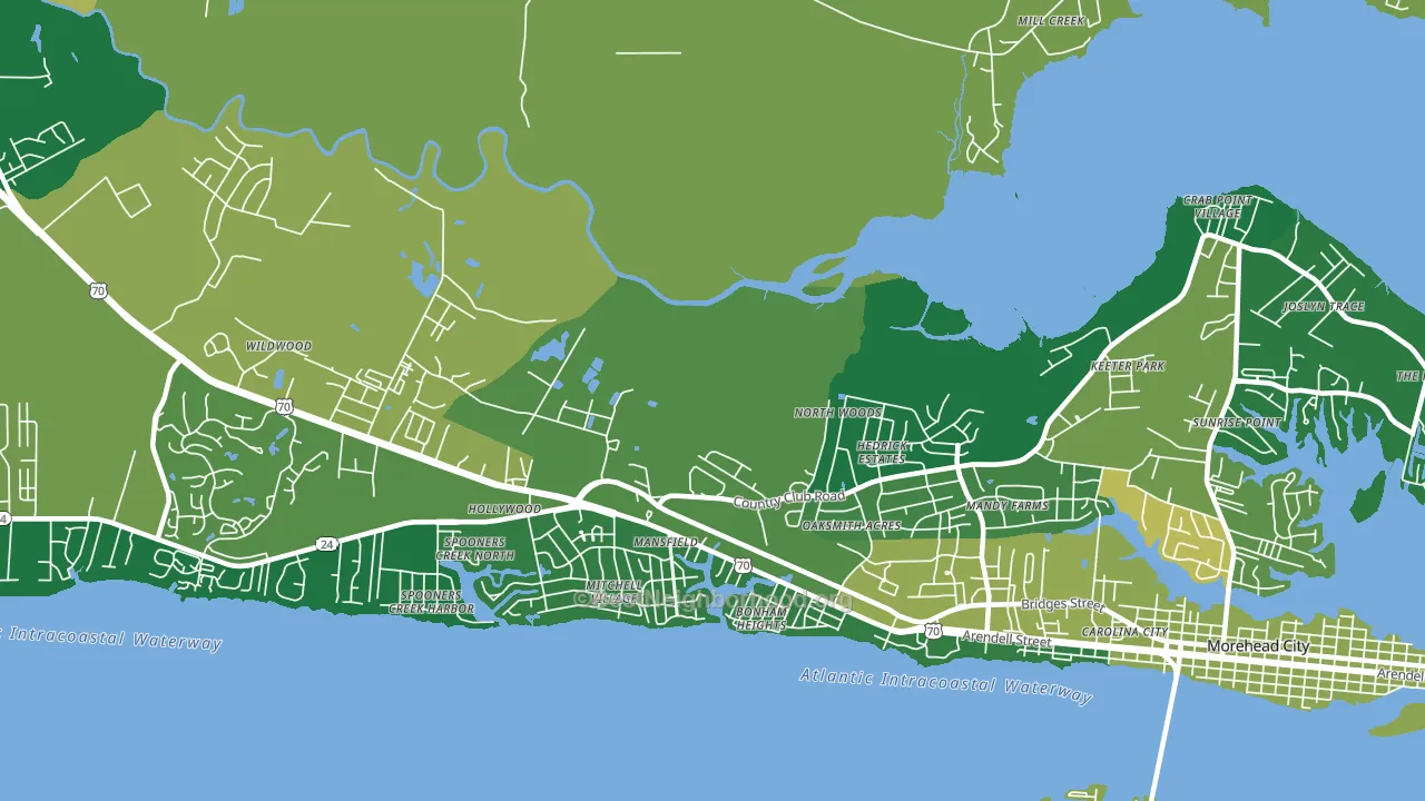 Mansfield, NC block-group voter-turnout map