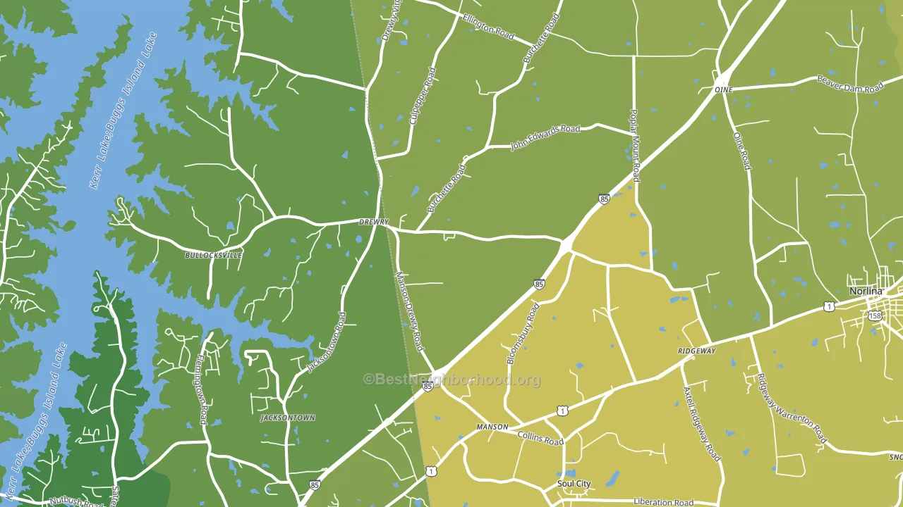 Manson, NC block-group voter-turnout map