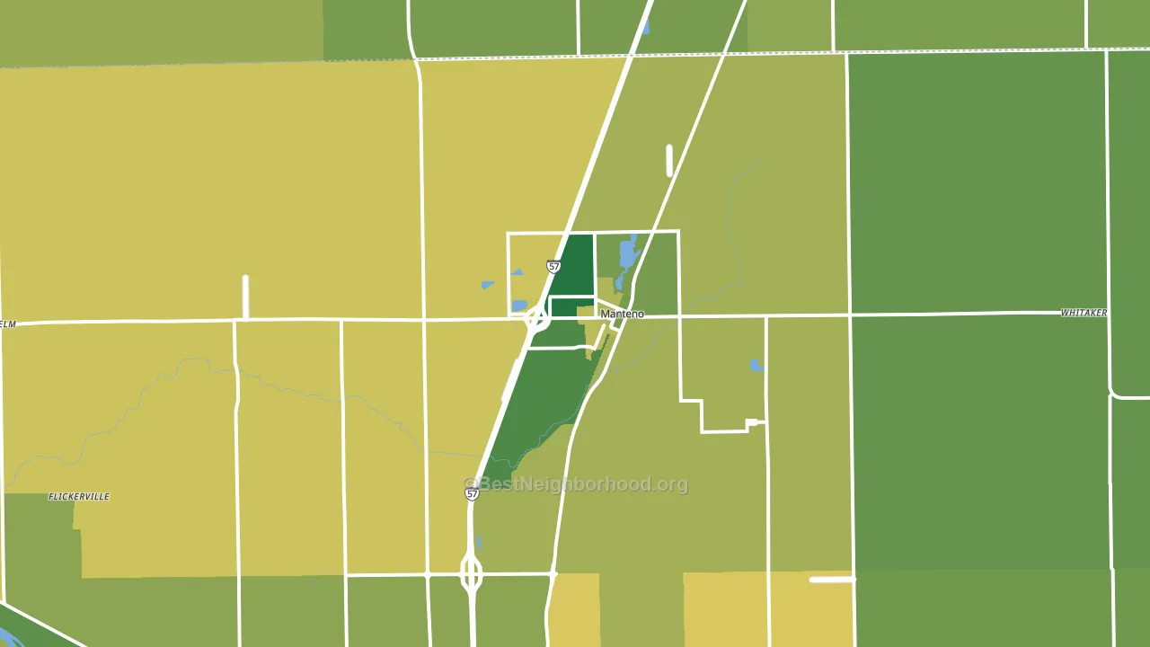 Manteno, IL block-group voter-turnout map