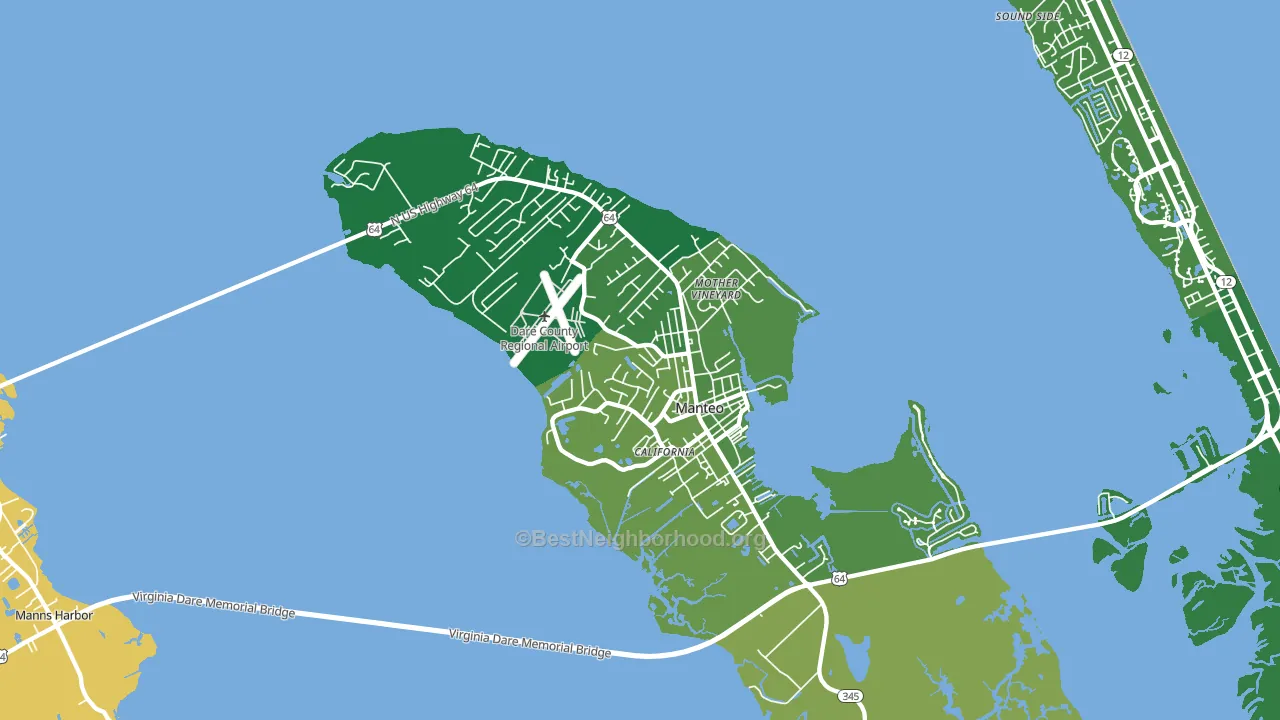 Manteo, NC block-group voter-turnout map