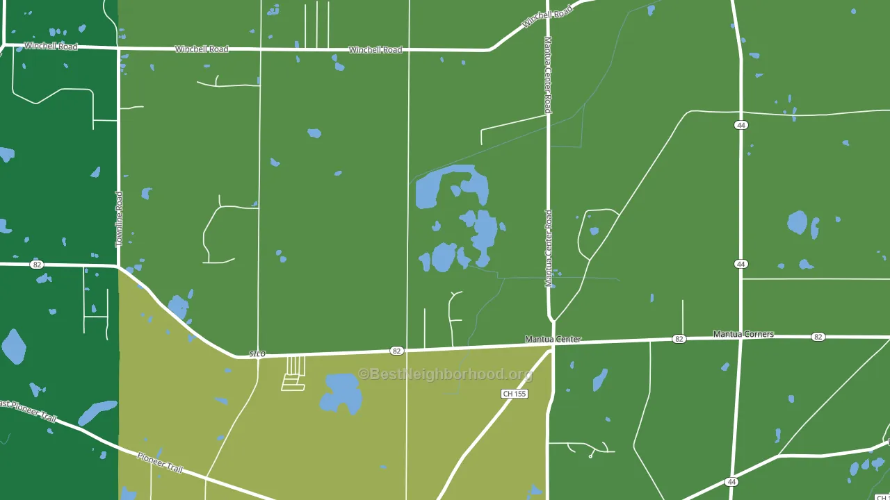 Mantua Center, OH block-group voter-turnout map
