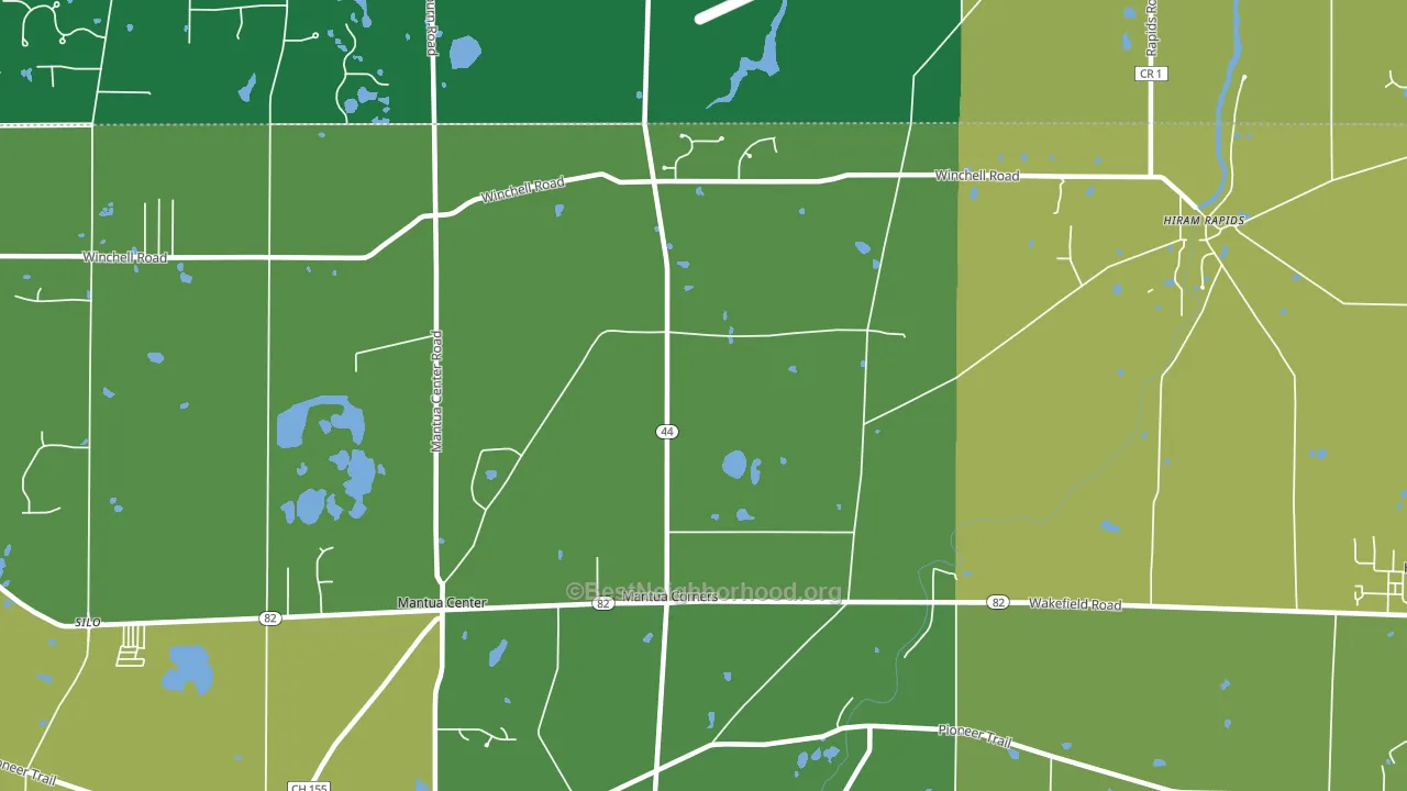 Mantua Corners, OH block-group voter-turnout map