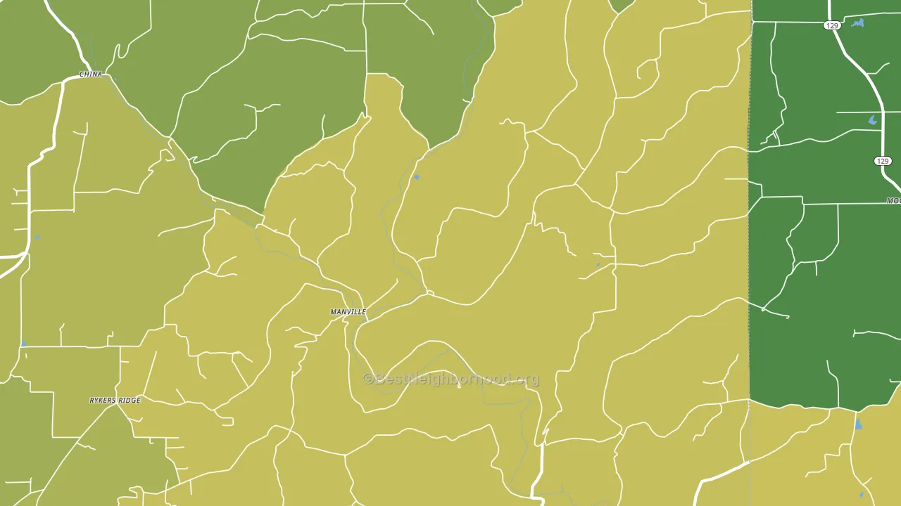 Manville, IN block-group voter-turnout map