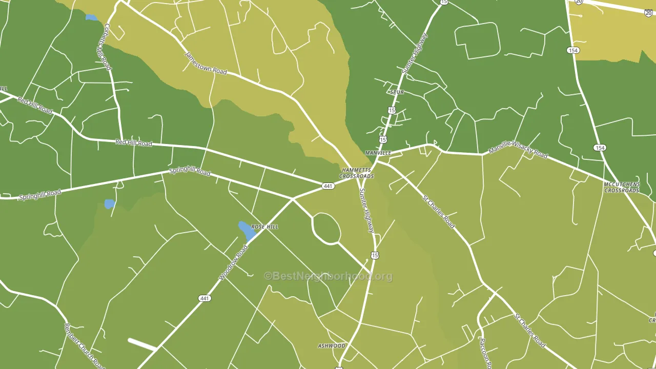 Manville, SC block-group voter-turnout map