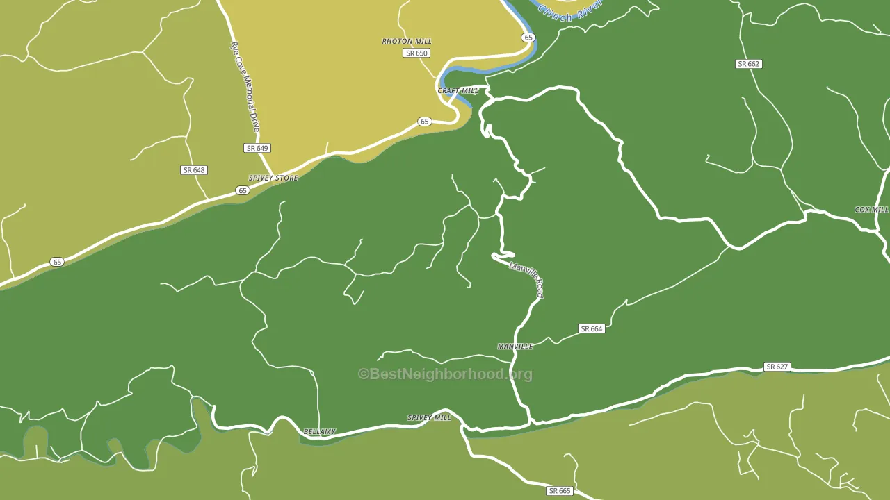 Manville, VA block-group voter-turnout map