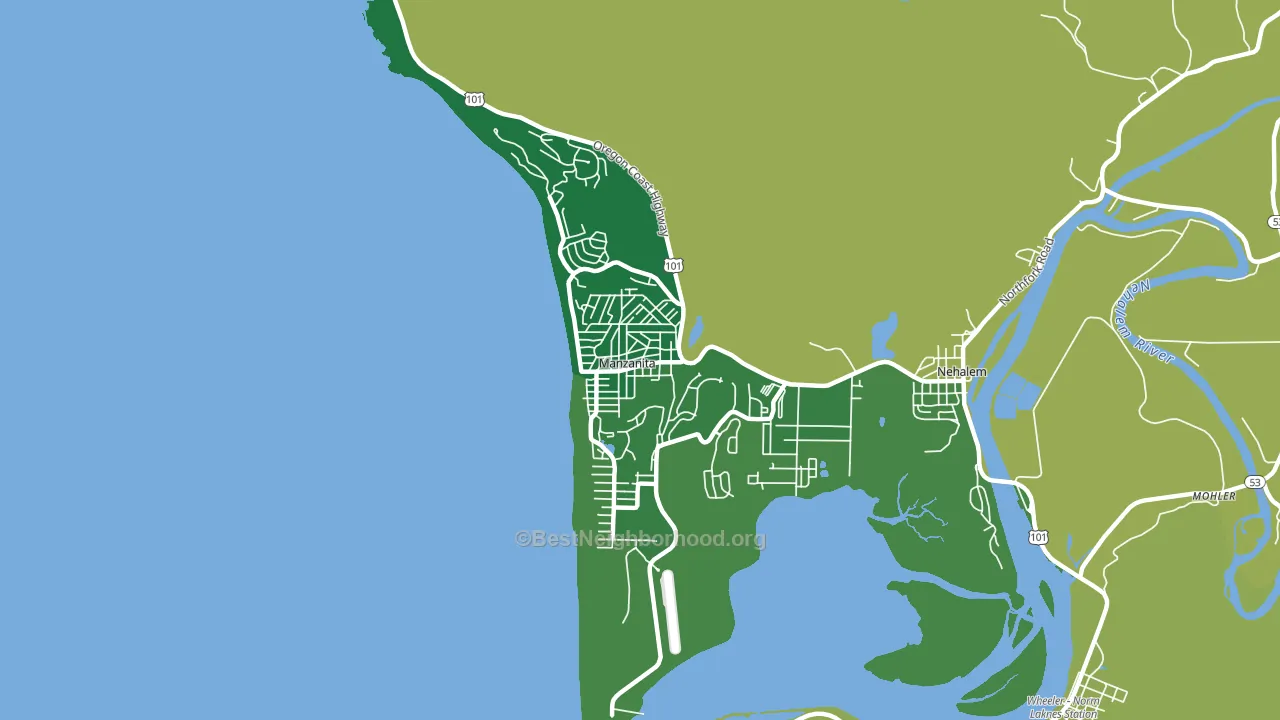 Manzanita, OR block-group voter-turnout map