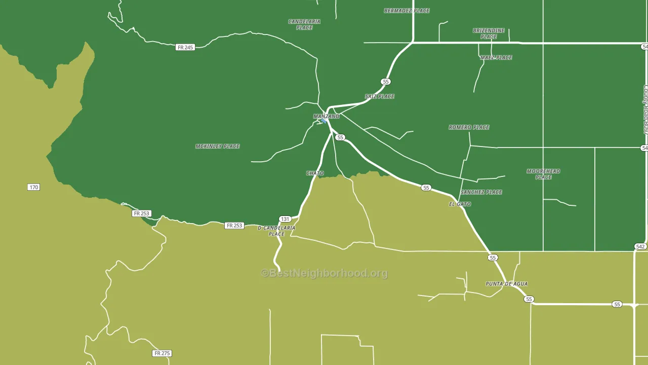 Manzano, NM block-group voter-turnout map