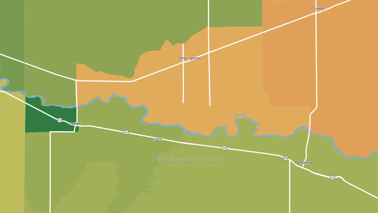 Manzanola, CO block-group voter-turnout map
