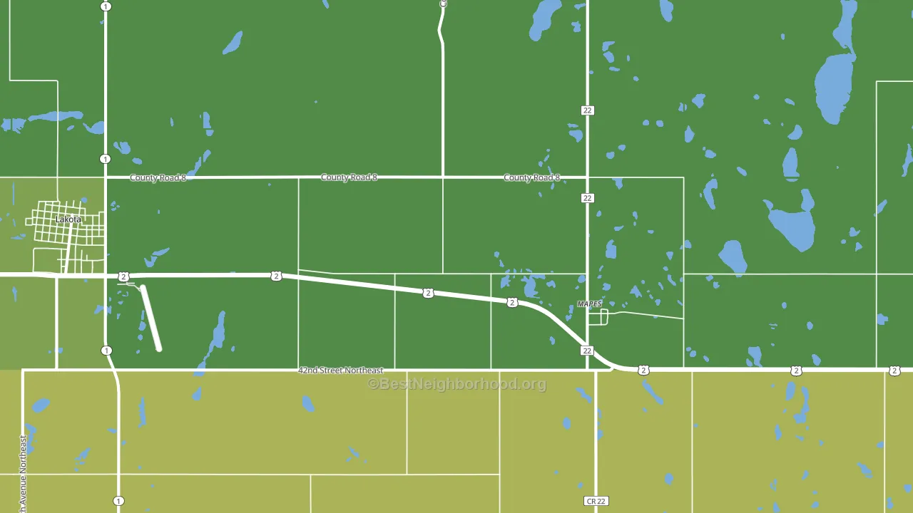 Mapes, ND block-group voter-turnout map