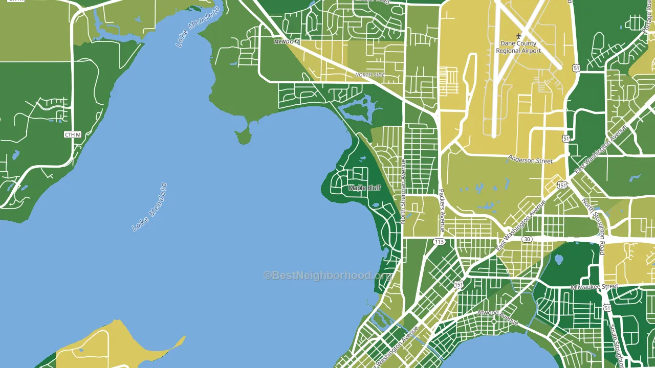 Maple Bluff, WI block-group voter-turnout map