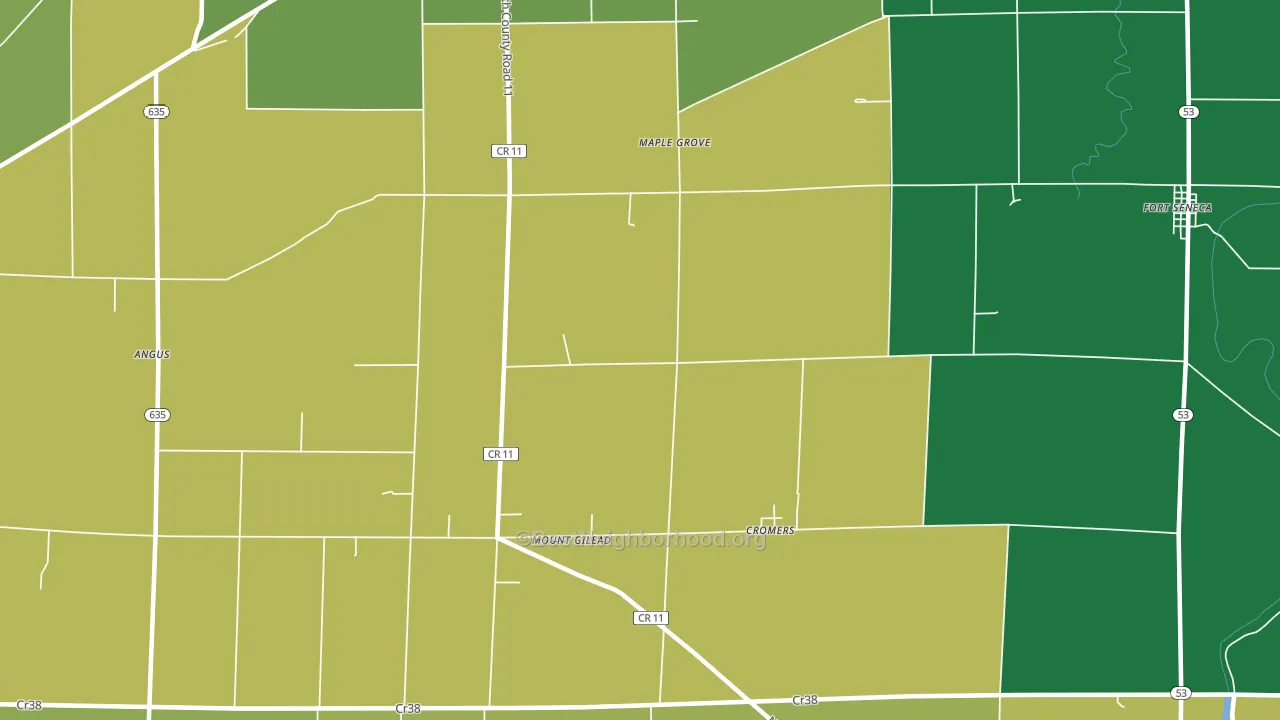 Maple Grove, OH block-group voter-turnout map