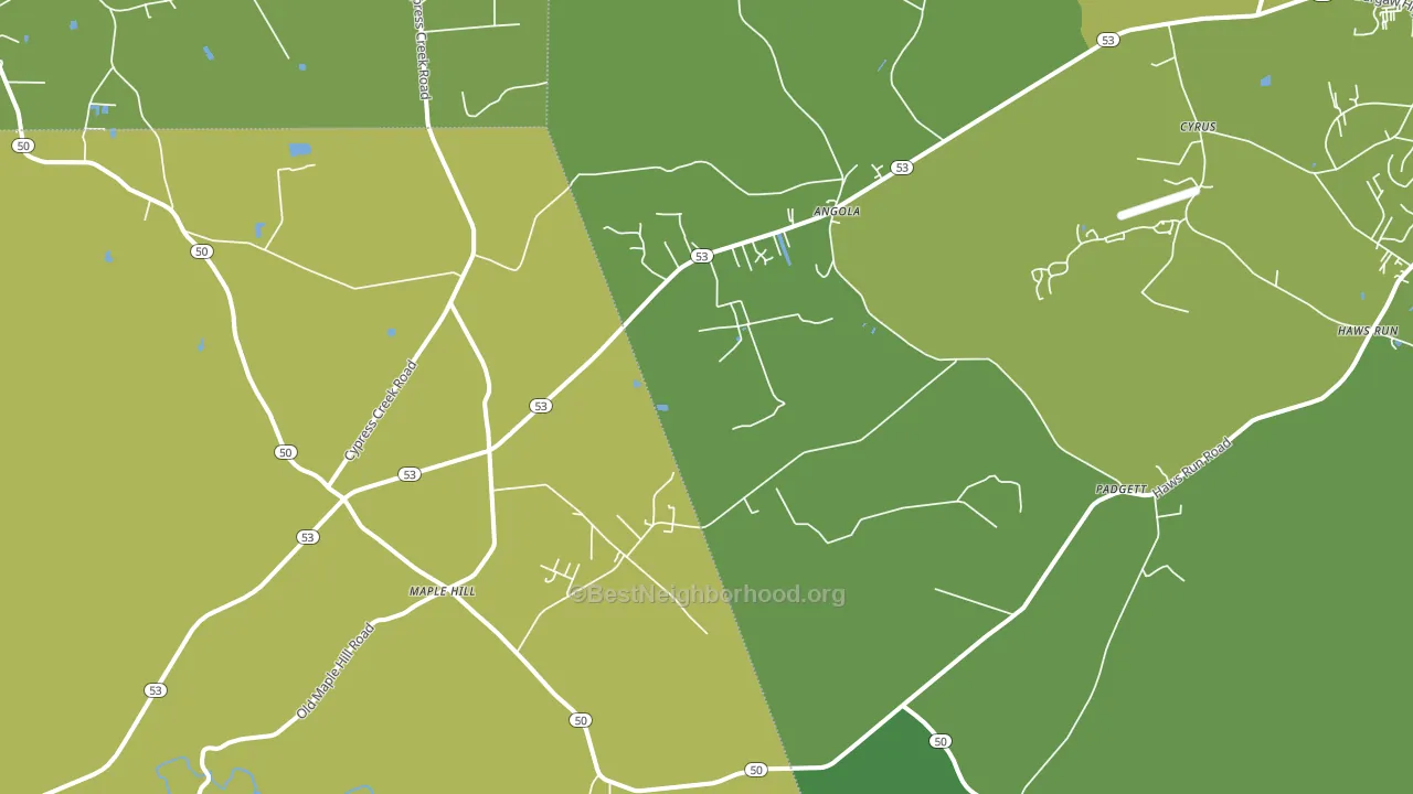 Maple Hill, NC block-group voter-turnout map