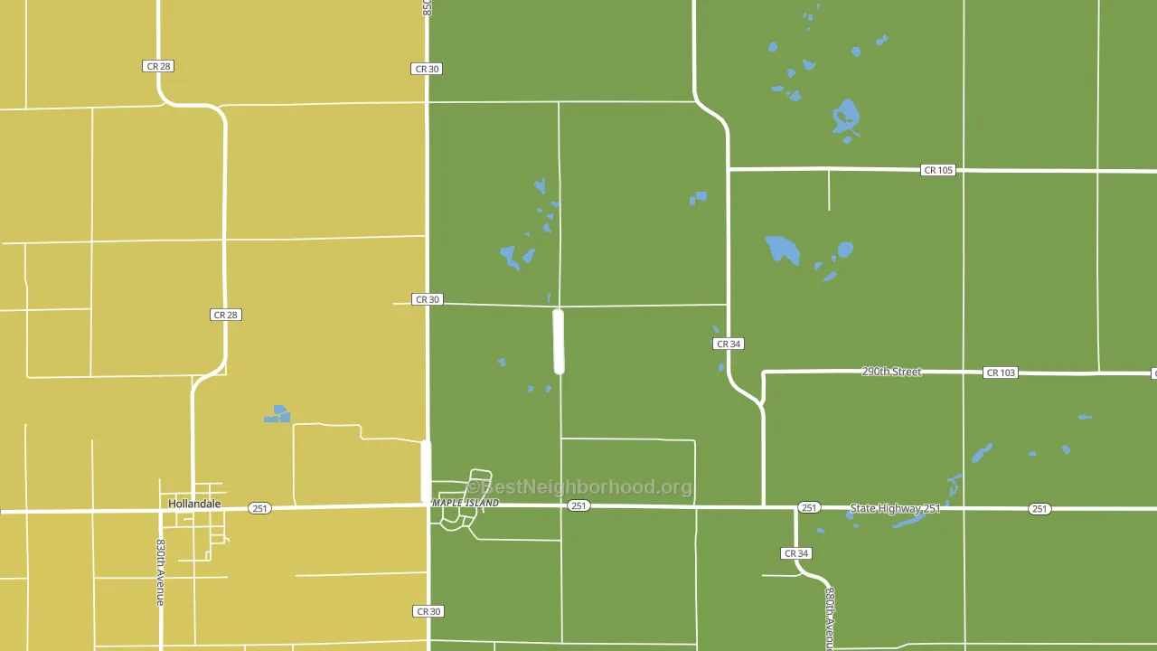 Maple Island, MN block-group voter-turnout map